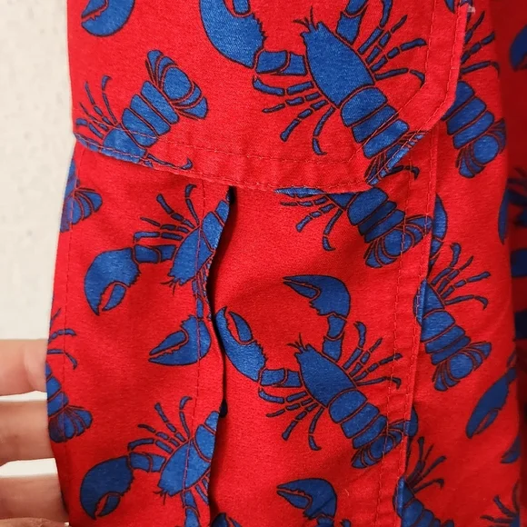 Beverly Hills Polo Club Red and Blue Lobster Swim Trunks Small - Picture 4 of 10